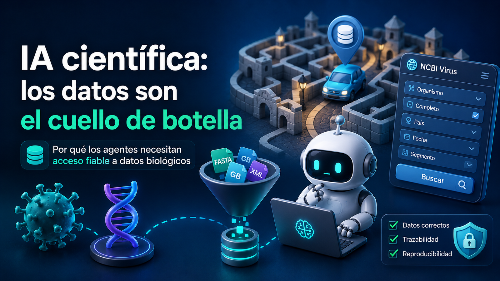 Agentes de IA en biología: por qué los datos científicos necesitan infraestructuras más fiables