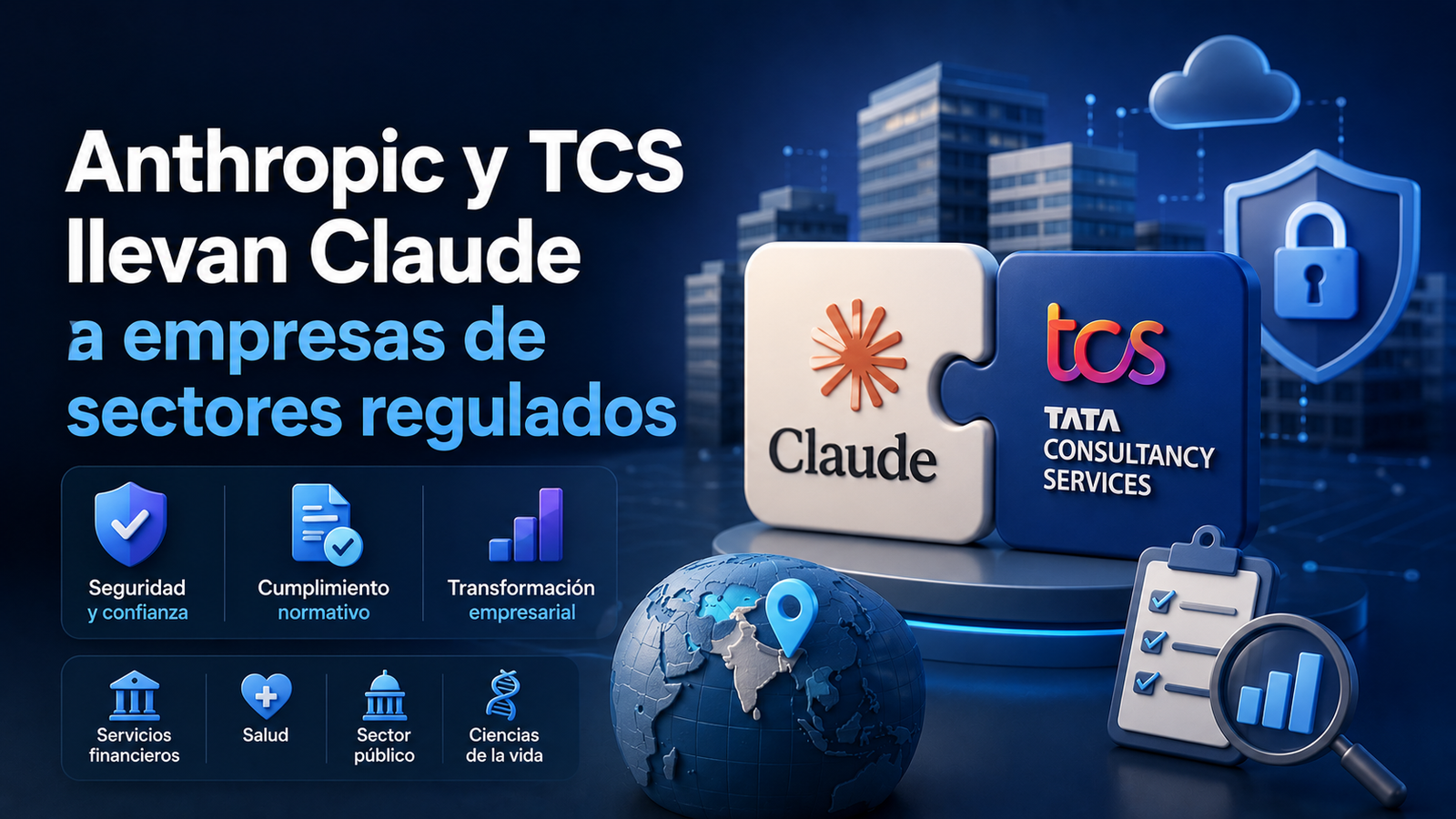 Claude y TCS llevarán la IA generativa a sectores regulados como banca, salud y sector público