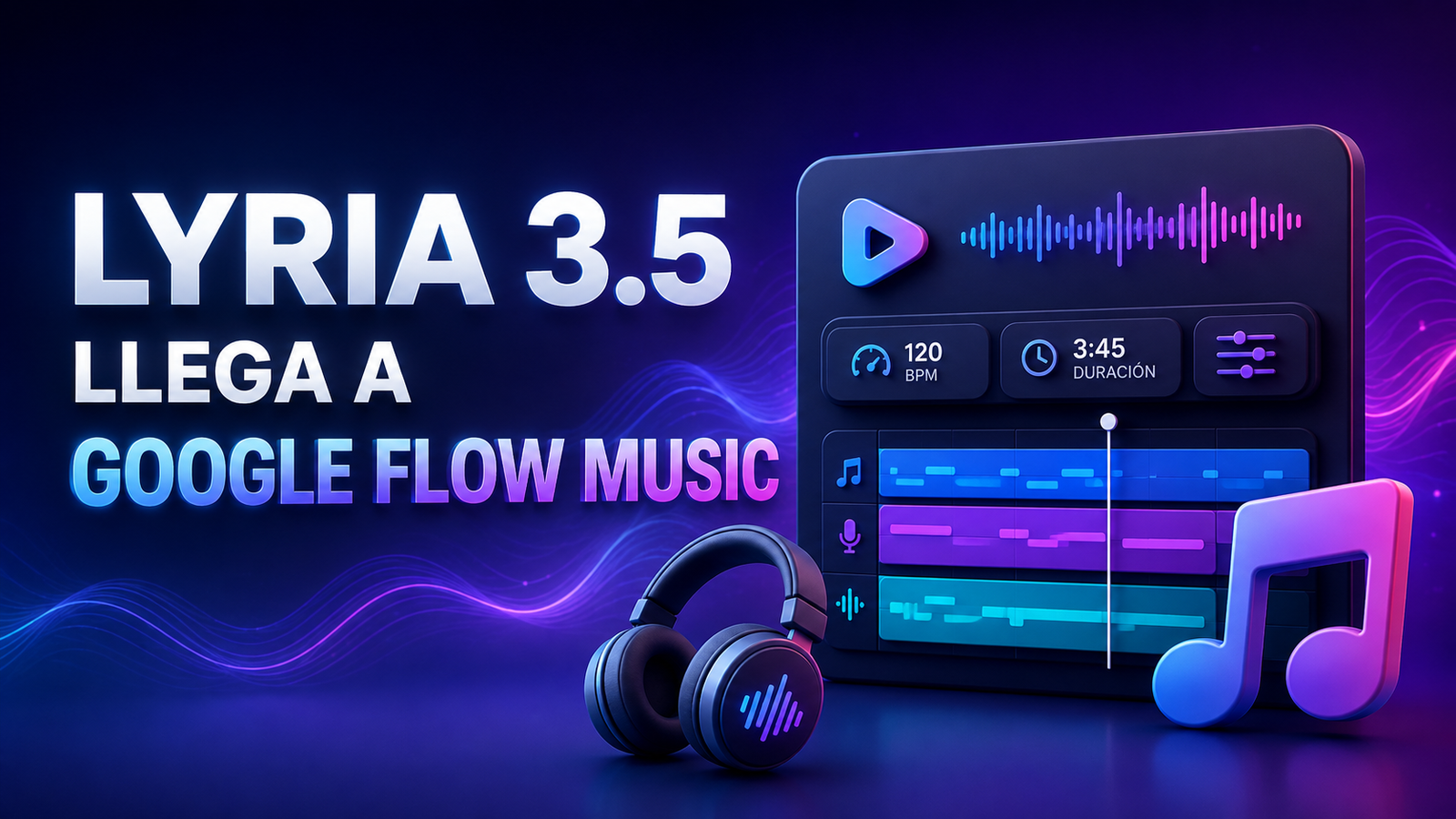 Lyria 3.5 llega a Google Flow Music con mejoras en musicalidad, letras, voces y control creativo