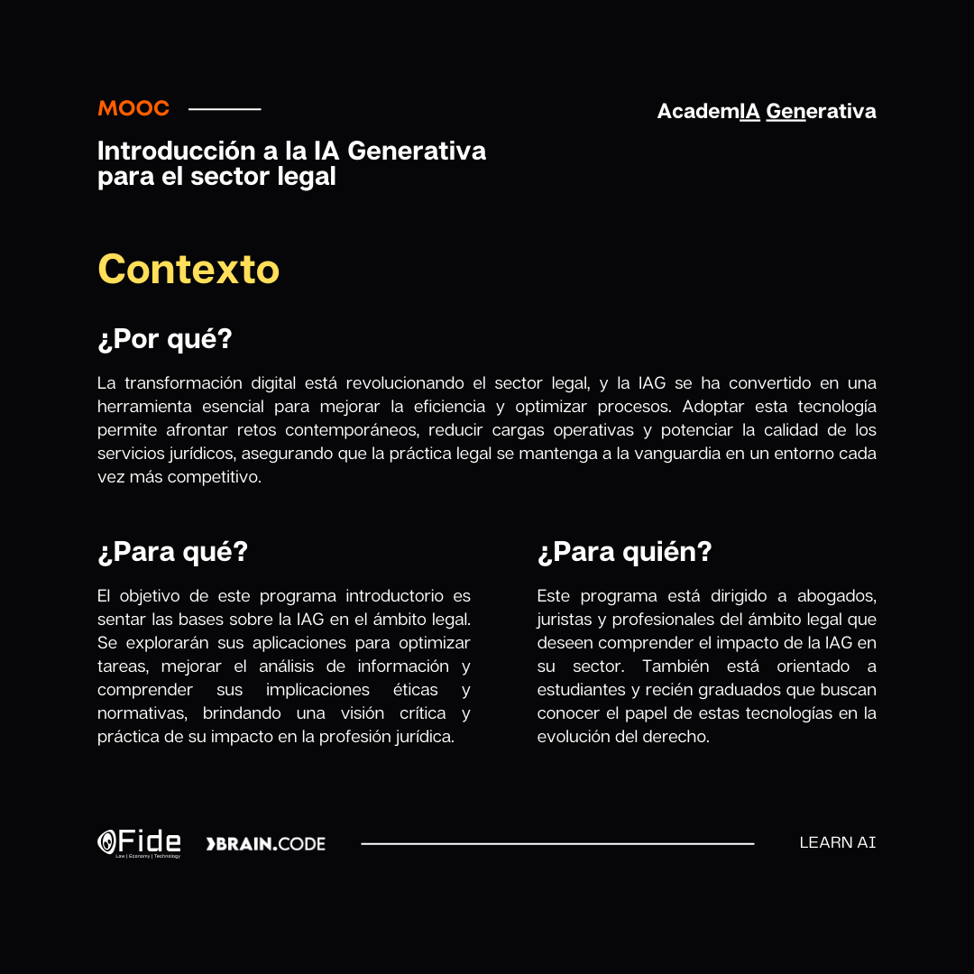 AcademIA Generativa | Introducción a la IAG para el sector legal: Ya disponible