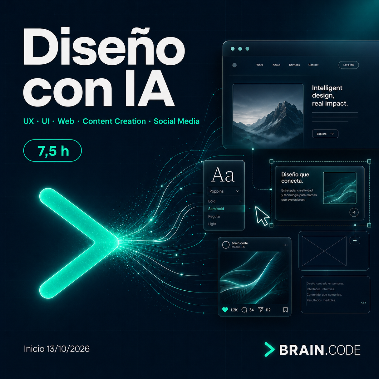 Diseño con IA - 7,5h | UX, UI, Web, Content creation y Social Media con IA | 13/10/2026