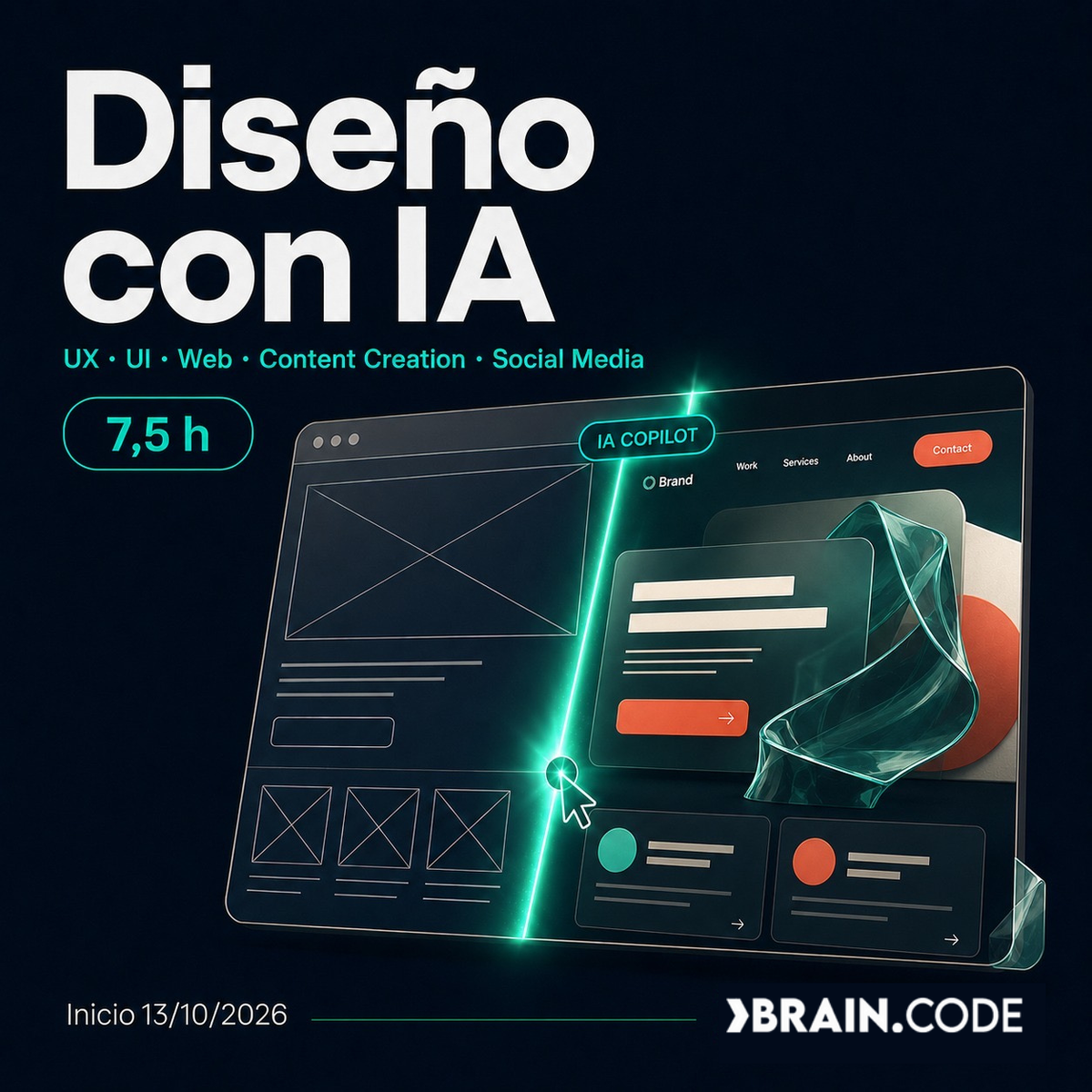 Diseño con IA - 7,5h | UX, UI, Web, Content creation y Social Media con IA | 13/10/2026