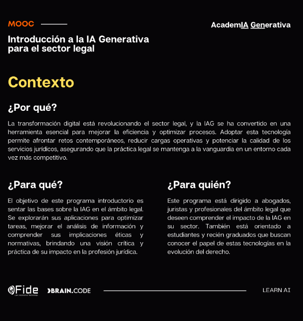 AcademIA Generativa | Introducción a la IAG para el sector legal